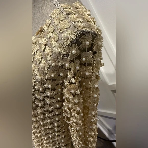 Boston Proper - Beautiful Metallic Pearl Duster – Gold – XS/S – Worn Once - Picture 6 of 7